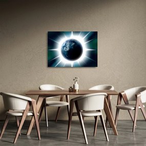 Obraz na szkle - napromieniowana planeta (70x50 cm)
