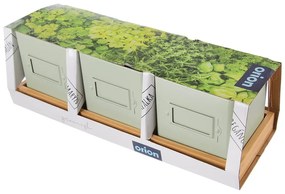 Metalowe doniczki na zioła zestaw 3 szt. Greenish – Orion