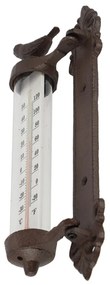 Żeliwny termometr ścienny z ptaszkiem Esschert Design Dekor Bird, wys. 27,3 cm