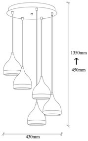 Lampa wisząca w czarno-miedzianym kolorze z metalowym kloszem ø 43 cm Yildo – Opviq lights