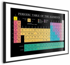 Plakat Tablica Mendelejewa 30x21 cm z ramą czarną z marginesem ARTGEIST B