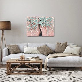 Obraz na szkle - Pastelowe niebieskie kwiaty (70x50 cm)
