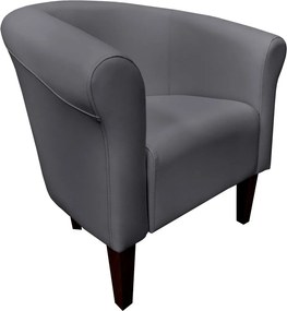 Fotel Milo tkanina Eko-skóra elegancki fotel do salonu i gabinetu : Kolor nogi - Venge, Kolor tkaniny - EKO-SKÓRA - 23D, Wysokość nogi - 20 cm