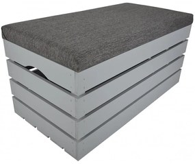 Pufa kufer skrzynia drewniana sosnowa siedzisko 80cm malowana szara