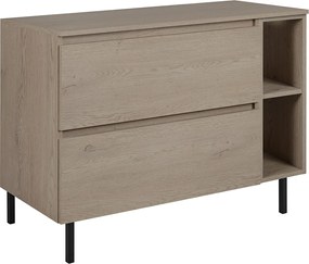 Meble łazienkowe 100 cm (80+20) z blatem górnym + nóżkami meblowymi, Kolor: Dąb Ciemny, 100 x 80,7 x 46 cm