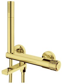 Mexen Diamond bateria wannowa z zestawem prysznicowym, złoty - 71530-50