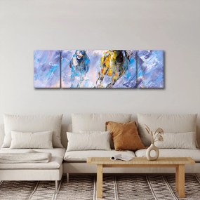 Obraz biegnących koni, obraz olejny (170x50 cm)