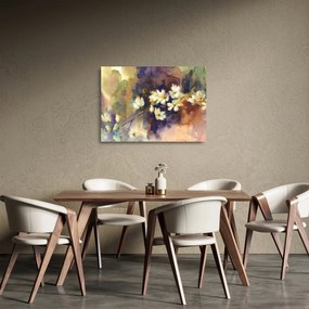Obraz na szkle - Białe magnolie, malarstwo (70x50 cm)
