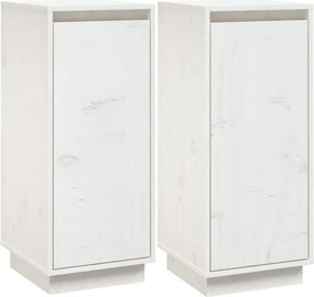 Biały komplet 2 drewnianych szafek C5-E85