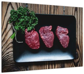 Obraz mięsa na talerzu (70x50 cm)