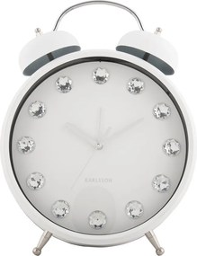 Karlsson 6019WH designerski zegar stołowy/budzik biały, śr. 30 cm