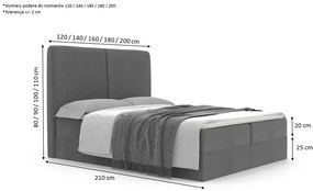 Łóżko kontynentalne MADI 2 - 200x200