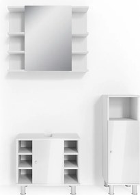 Zestaw mebli łazienkowych biały wysoki połysk 60x32x54 fynn