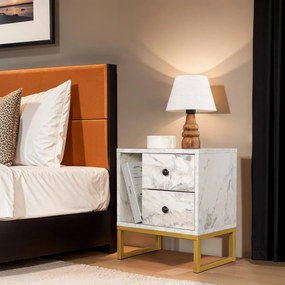 Stolik nocny Glimmer Fressia Marble Gold