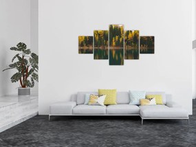 Obraz leśnego jeziora (125x70 cm)