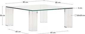Szklany stolik 85x85 cm Adularia – Kave Home