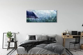 Zdjęcie na płótnie Deszczowe Krople na Parasolu