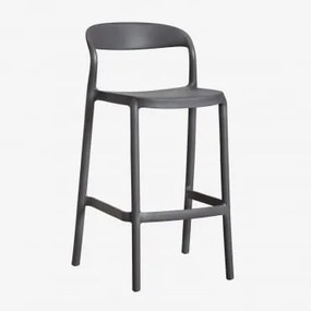 Zestaw 2 Sztaplowanych Wysokich Stołków Ogrodowych Z Polipropylenu Brenza Grafitowa Szarość & ↑65 Cm - Sklum