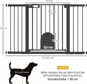 PawHut Bramka ochronna do drzwi Bramka zabezpieczająca na schody Bramka dla psów Osłona dla zwierząt Stal | Aosom PL
