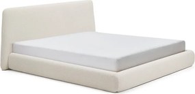 Beżowe tapicerowane łóżko dwuosobowe bez stelaża 180x200 cm Martina – Kave Home