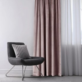 Jasnobrązowa aksamitna zasłona częściowo zaciemniająca (dimout) 140x245 cm Eyelets – Restilo