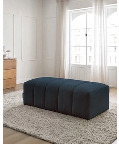 Ciemnoniebieski podnóżek z materiału bouclé Annecy – Bobochic Paris