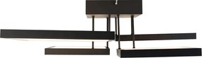Lampa sufitowa czarna w komplecie z LED 3-stopniowy ściemniacz 4-światła - Lejo