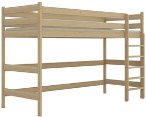Lakierowane sosnowe łóżko dla dziecka na antresoli - 5 rozmiarów C9-H70