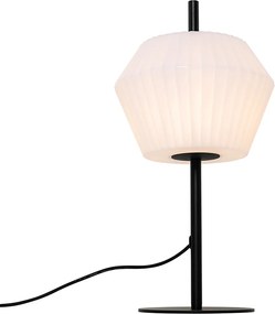 Nowoczesna lampa stołowa zewnętrzna czarna z białym kloszem IP44 - Robbert