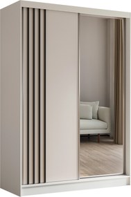 Szafa NELVIA - Biały / Lamele Czarne / Bez szuflad / 150 cm