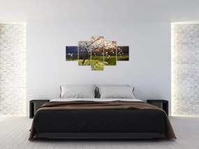 Obraz - Kwitnące drzewo w krajobrazie (125x70 cm)