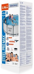 Basen naziemny Bestway Steel Pro MAX, szary, szer.396 cm, wys. 122 cm