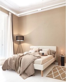 Jasnoszare łóżko dwuosobowe Kave Home Lydia, 160 x200 cm