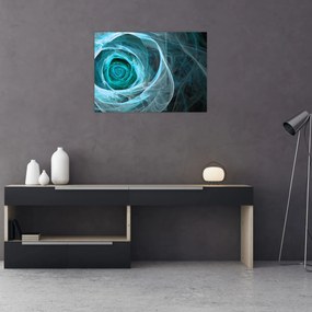 Obraz - Abstrakcyjny różowy niebieski z czarnym tłem (70x50 cm)