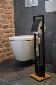 Stojak na papier toaletowy ze szczotką do wc BAMBUSA, z bambusową podstawą, WENKO