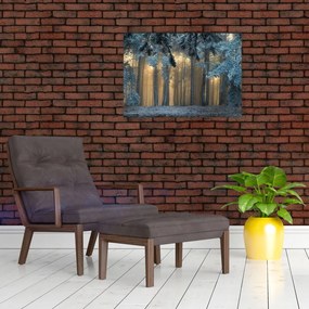 Obraz zaśnieżonego lasu (70x50 cm)