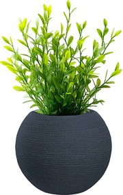 Botticelli Szary okrągły wazon z żywicy w kształcie kuli do roślin doniczkowych i ogrodowych, 40x33 cm