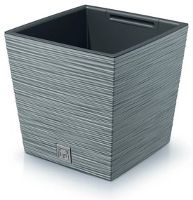 Donica ogrodowa kwadratowa Furu Square Low 24 cm szary PROSPERPLAST