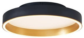 Designerska lampa sufitowa czarna ze złotem 40 cm z 3-stopniowym przełącznikiem LED - IngoDesignerski Oswietlenie wewnetrzne