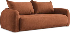 Kanapa 3-osobowa z funkcją spania - z tkaniny szenilowej - terakota - HALE