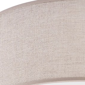 Jasnoszara lampa sufitowa z tekstylnym kloszem ø 45 cm Vivian – LAMKUR
