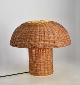 Rattanowa lampa stołowa LED w naturalnym kolorze z rattanowym kloszem (wysokość 40 cm) Irele – Bizzotto