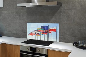 Panel szklany do Kuchni Morze Narodowych Flag