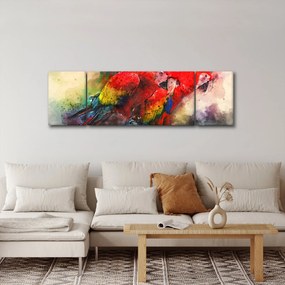 Obraz czerwonych papug Ara (170x50 cm)