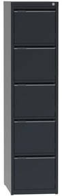 Metalowa szafa kartotekowa A4, 5 szuflad, kolor antracyt
