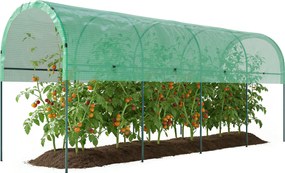 Outsunny Tunel foliowy zimowy z zakrzywionym dachem, kotwami, 400 x 120 x 170 cm, zielony | Aosom PL