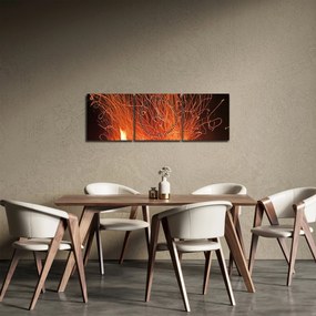 Obraz ognia (z zegarem) (90x30 cm)
