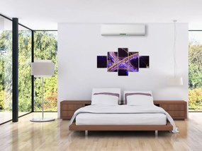 Obraz dużego skrzyżowania w nocy (125x70 cm)