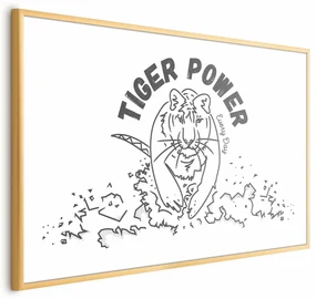 Plakat Tiger power 30x21 cm z ramą złotą bez marginesu ARTGEIST B