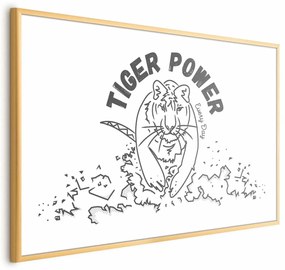 Plakat Tiger power 60x40 cm z ramą złotą bez marginesu ARTGEIST B